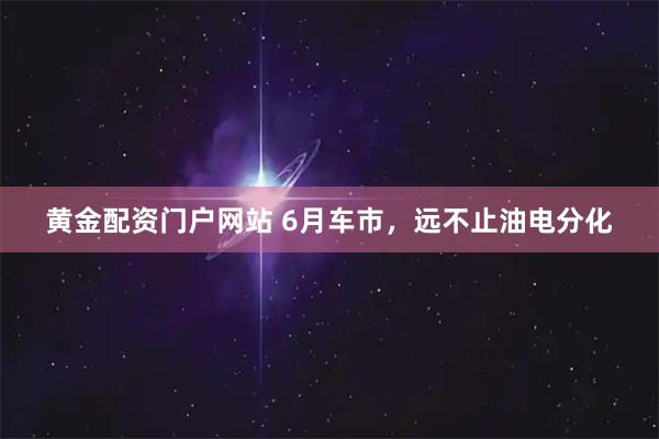 黄金配资门户网站 6月车市，远不止油电分化